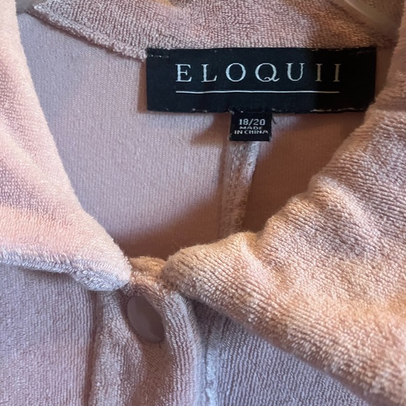 Eloquii Blush Pink Terry Cloth Shirt - Picture 4 of 4
